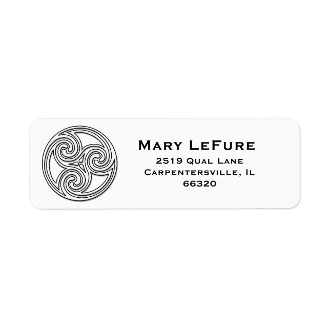 Noir et blanc Celtique noeud Triskelion Étiquettes (Devant)