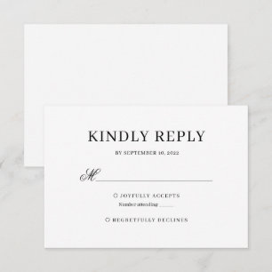 Noir et Blanc Classic Calligraphie Mariage Rsvp