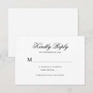 Noir et Blanc Classic Calligraphie Mariage Rsvp