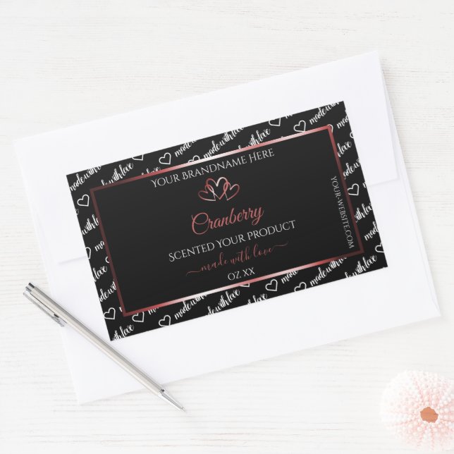 Noir et blanc Cloud Produit Étiquette Coeur rouge (Enveloppe)