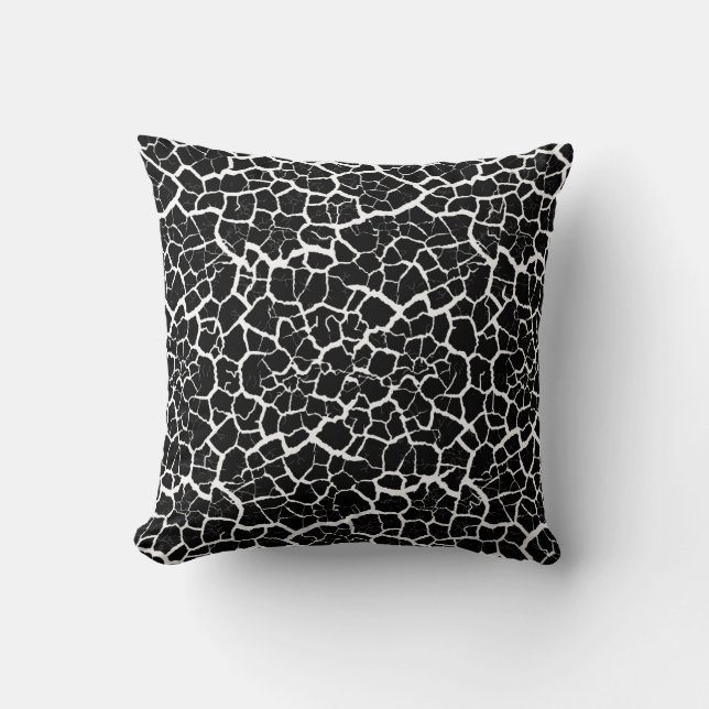 Noir et blanc coussin dans le style cracké (Recto)