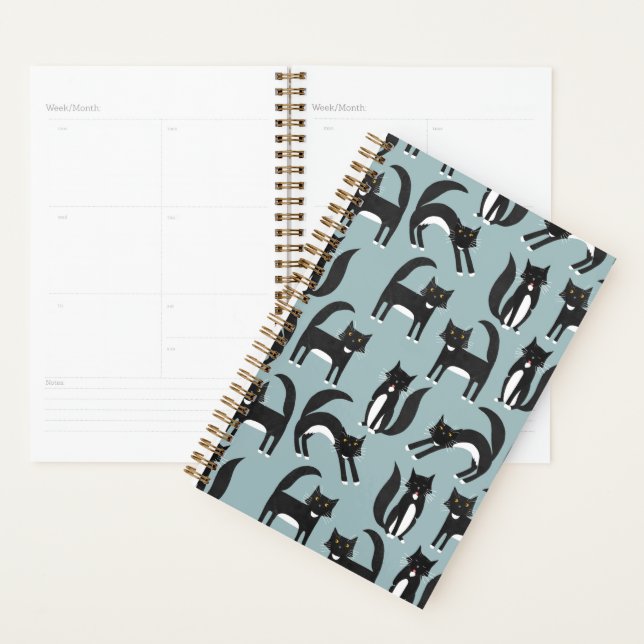 Noir et blanc Cute Tuxedo Kitty Cats Motif (Devant avec enveloppe)