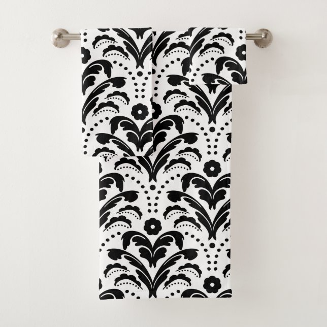 Noir et blanc Damask des années 1930 (En situation)