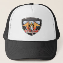Noir et blanc de casquette de camionneur d'emblème