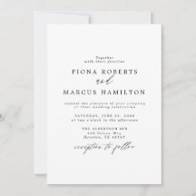 Noir et blanc Elégant Mariage Invitation