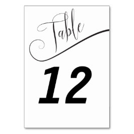 Noir et blanc Élégant Numéro de table