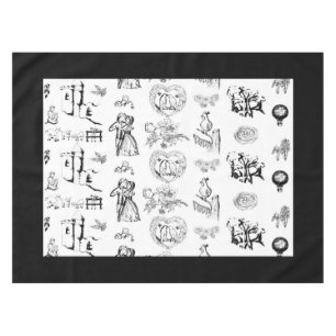 Noir et Blanc Français Thème Toile nappe