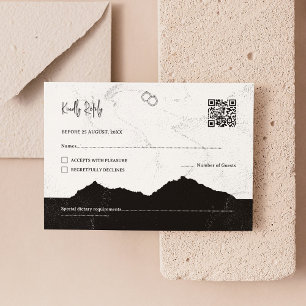 Noir et blanc minimaliste informel   RSVP du code 