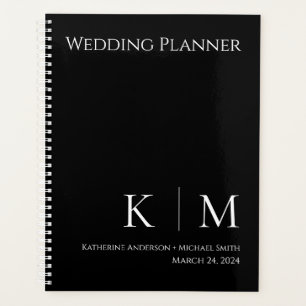 Noir et blanc - Monogramme-Mariage-planificateur