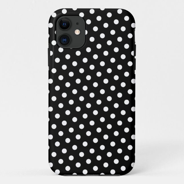 Noir et blanc Polka Motif iPhone 5 Coque (Dos)