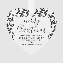 Noir et blanc Rococo Joyeux Noël Script