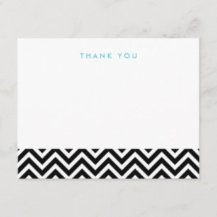 Noir et blanc Simple Chevron Merci Cartes