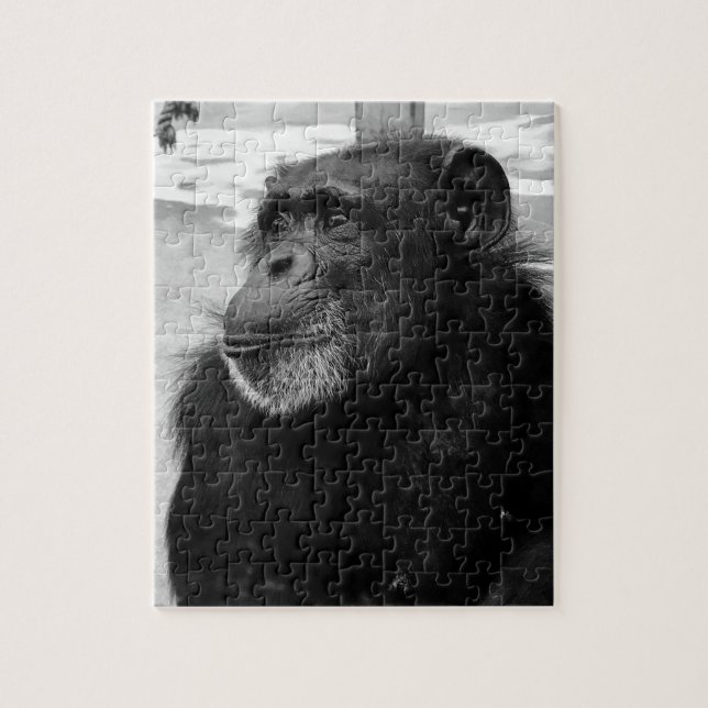 Noir et blanc Singe Singe Singe Jigscie Puzzle Gor (Vertical)
