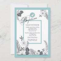 Noir et blanc sur invitation bleue