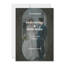 Noir et Brown Faire-part de mariage simple
