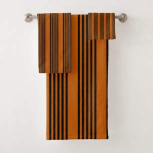 Noir et brûlé orange cinq bandes motif