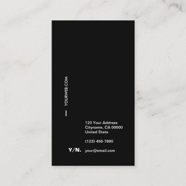 Noir et carte de visite de verticale de (Devant)