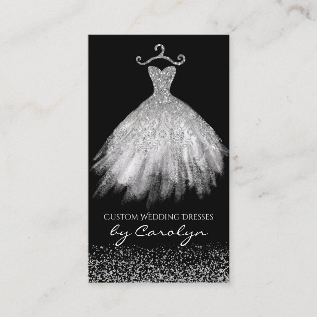 Noir et carte de visite scintillant d'ouvrière (Devant)