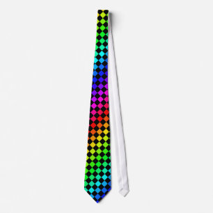 Noir et cravate de diamants d'arc-en-ciel