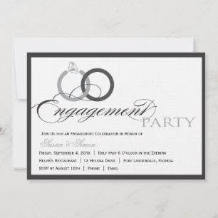 Noir et invitation de partie de fiançailles de