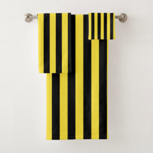 Noir et jaune bouton d'or à rayures verticales