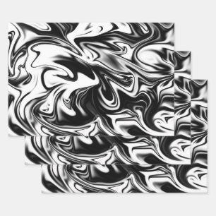 Noir Et Marbre blanc, Feuilles De Découpage Envelo