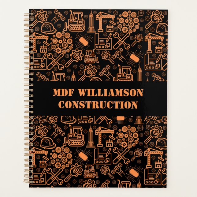 Noir et marron Architectural Blueprint Engineer (Devant)