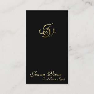 Noir et or de monogramme de carte d'entreprise