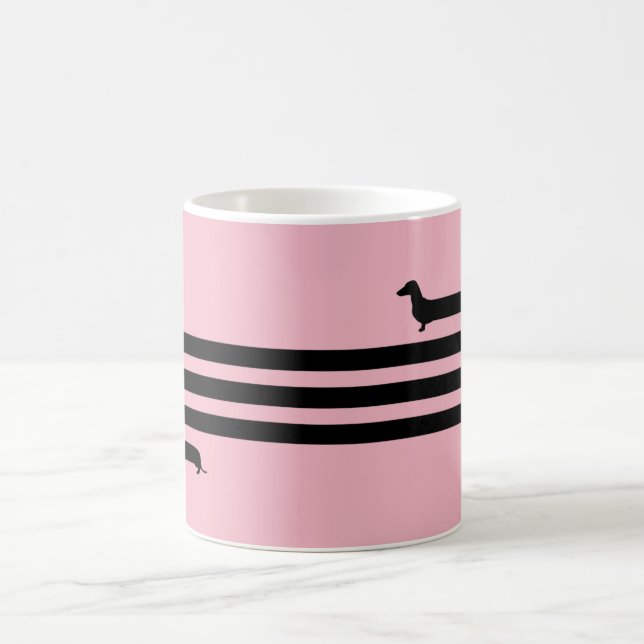Noir et rose drôles de tasse de teckel (Centre)