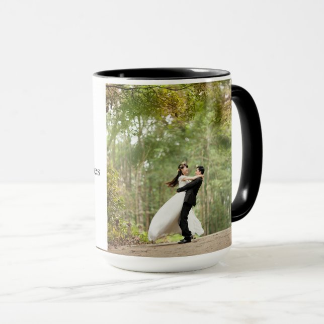 Noir fait sur commande amour de tasse de sonnerie (Devant droit)