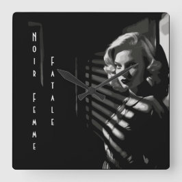 Noir Femme Fatale Quadratische Wanduhr