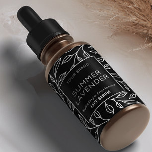 Noir Floral Cosmétique 2 OZ Étiquette de bouteille