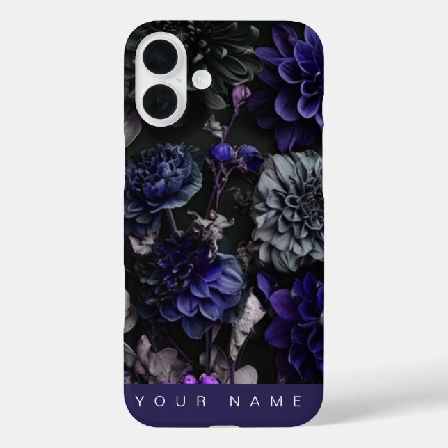 Noir Garden Blue iPhone 16 Plus Hülle (Rückseite)