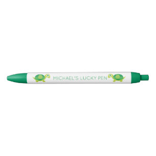 Noir Green Turtle Good Luck Charm Stylo pour Examens et