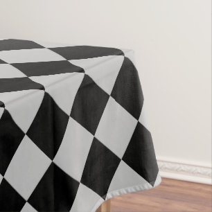 Noir gris À damiers Drapeau Sport Nappe