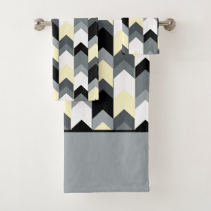 Noir, gris, chevron jaune