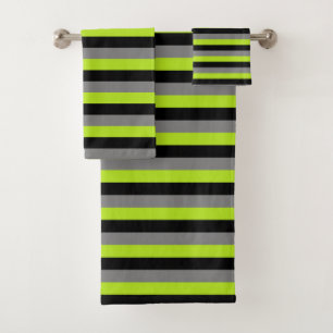Noir, gris de charbon de bois et rayures de vert