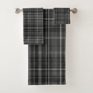 Noir Gris Plaid Motif Minimal Chic Design