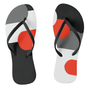 Noir Gris rouge et blanc paire de tongs