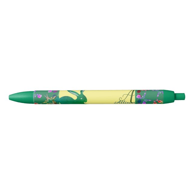 Noir Grotte de Pâques Mongram Stylo Floral (Devant)