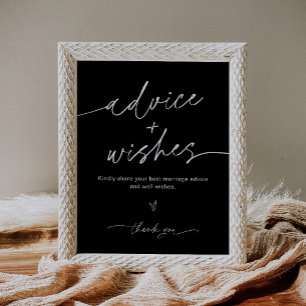 NOIR Hochzeitswünsche-Schild Poster