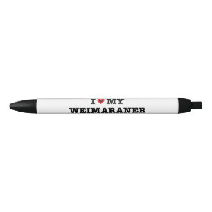 Noir I coeur mon stylo de Weimaraner