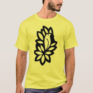 Noir jaune canari de T-shirt