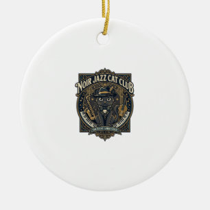 Noir Jazz Katze Katzen-Vater-Geschenkidee - Noir J Keramik Ornament