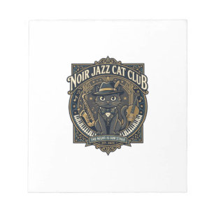 Noir Jazz Katze Katzen-Vater-Geschenkidee - Noir J Notizblock