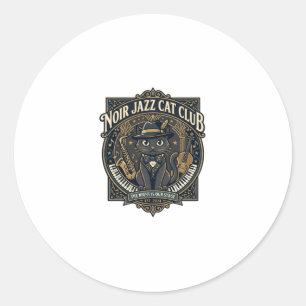 Noir Jazz Katze Katzen-Vater-Geschenkidee - Noir J Runder Aufkleber