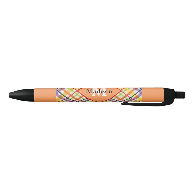 Noir Jeu de stylo Orange Plaid De L'École Lumineuse (Bas)