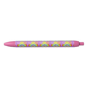 Noir Joyeux stylo à fleurs