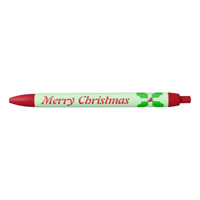 Noir Joyeux Stylo Holly de Noël (Devant)