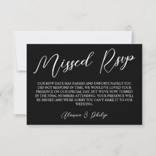Noir Laurel Monogramme Polite RSVP manquée